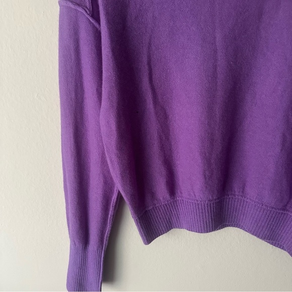 Free People Kora Cashmere Crew Sweater Purple Small Quiet Luxury - Picture 5 of 10